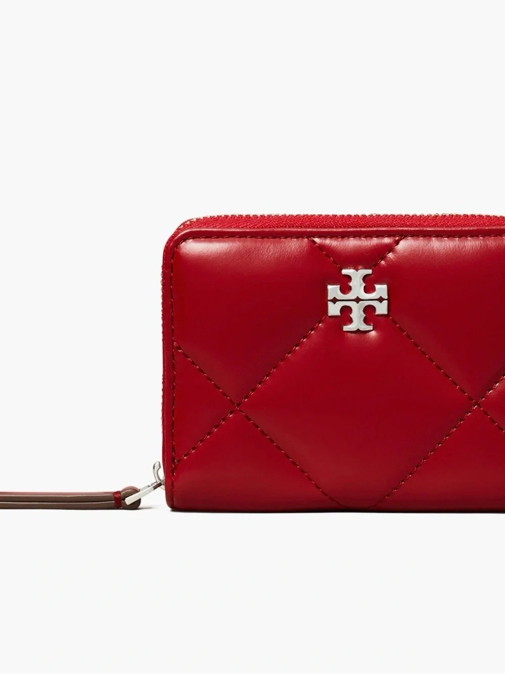 ▪️NWT Tory Burch Tory Burch Kira Diamond Quilt Zip-Around Wallet in Red
